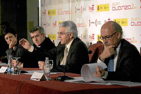 De izquierda a derecha: Mercedes Gallizo, Francisco Fernández, Francisco Ros y Víctor Izquierdo. Foto de Carlos Campillo (El Mundo)