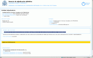 Adjudicación Tragsega